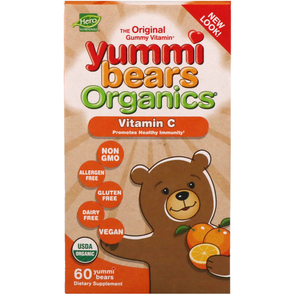 Hero Nutritional Products, Yummi Bears s, Vitamine C, 60 Yummi Bears