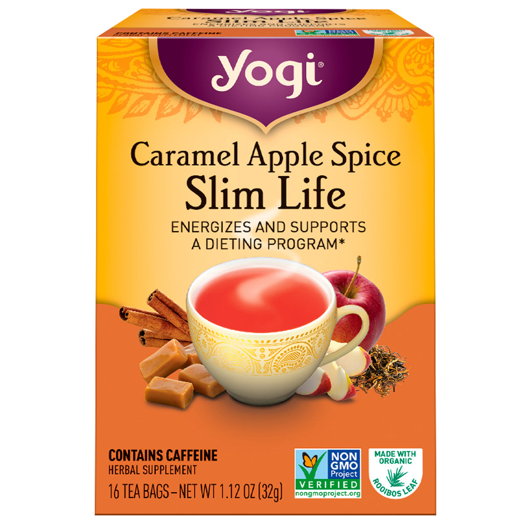 Yogi Tea, Slim Life, Caramel Apple Spice, 16 tepåsar, 1,12 oz (32 g)
