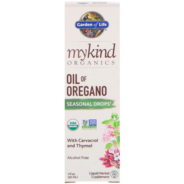 Garden of Life, MyKind s, aceite de orégano, gotas de temporada, 1 fl oz (30 ml)