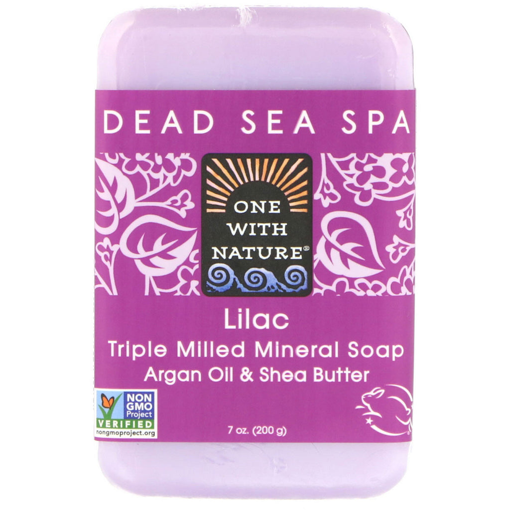 One with Nature, Triple Milled Soap Bar, Lilac, 7 oz (200 g)