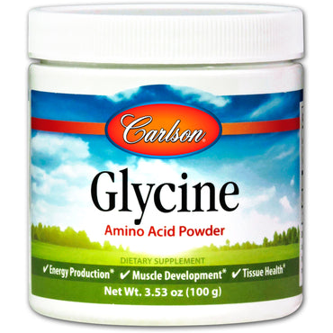 Carlson Labs, Glycine, poudre d'acides aminés, 3,53 oz (100 g)