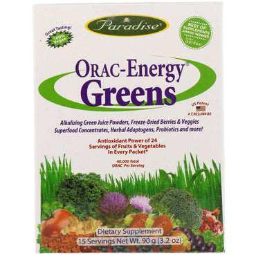 Paradise Herbs, ORAC-Energy Greens, 15 sachets, 6 g chacun