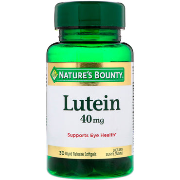 Nature's Bounty, luteína, 40 mg, 30 cápsulas blandas de liberación rápida