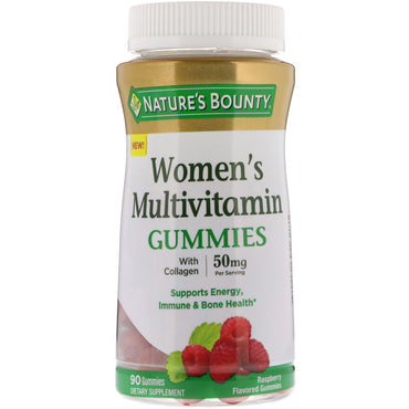 Nature's Bounty, Gummies multivitaminés pour femmes, aromatisés à la framboise, 50 mg, 80 Gummies