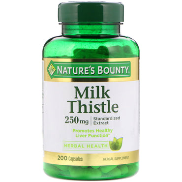 Nature's Bounty, Milk Thistle, 250 mg, 200 kapsler