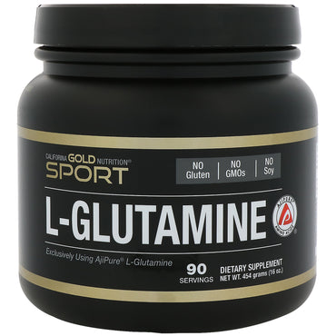 California Gold Nutrition, L-glutamina en polvo, AjiPure, sin gluten, 16 oz (454 g)