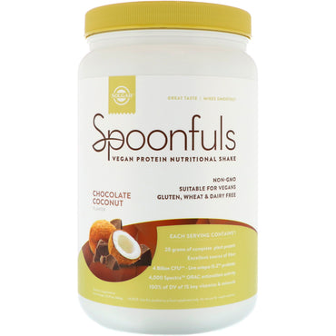Solgar, Spoonfuls, Vegan Protein Nutritional Shake, Chocolate Coconut, 24.19 oz (686 g)