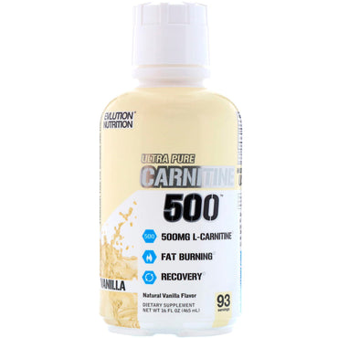 EVLution Nutrition, Carnitine500, וניל, 16 אונקיות (465 מ"ל)