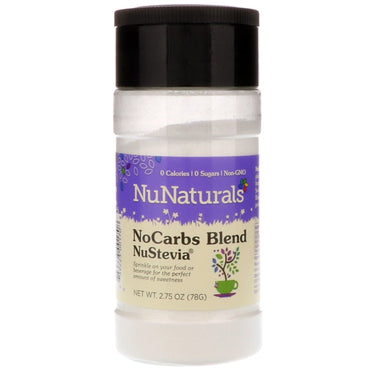 NuNaturals, NuStevia、炭水化物抜きブレンド、2.75 オンス (78 g)