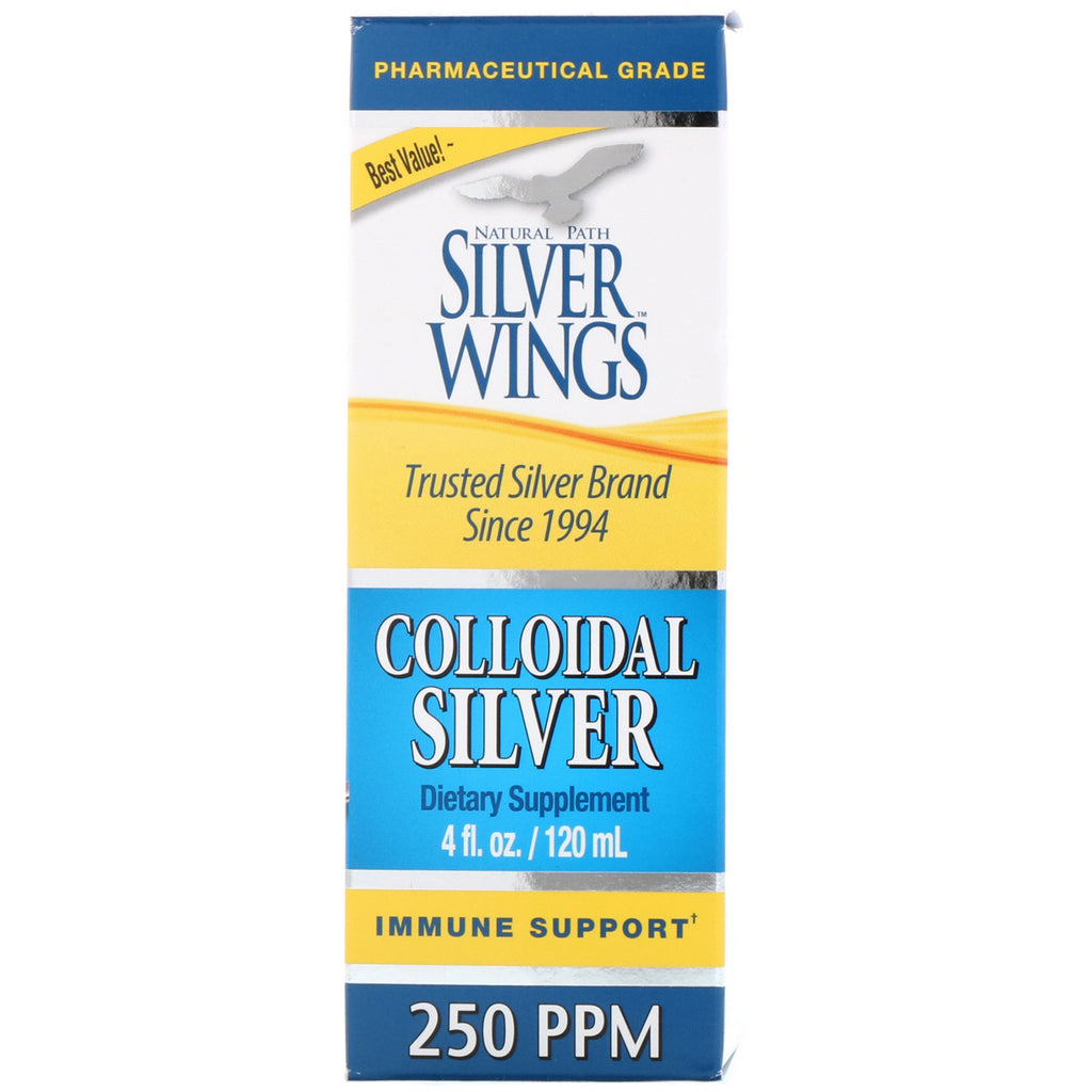 Natural Path Silver Wings, kolloidalt sølv, 250 ppm, 4 fl oz (120 ml)