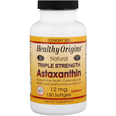 Healthy Origins, Astaxantina de Força Tripla, 12 mg, 150 Cápsulas Softgel
