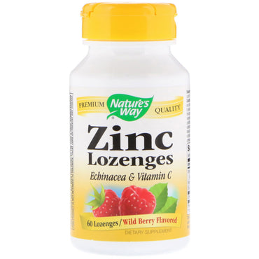 Nature's Way, Zinc Lozenges, Wild Berry Flavored, 60 Lozenges