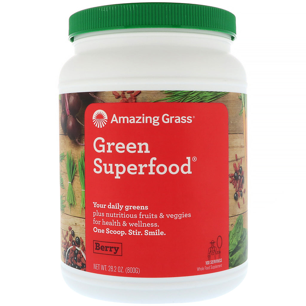 Fantastisk græs, grøn superfood, bær, 800 g (28,2 oz)