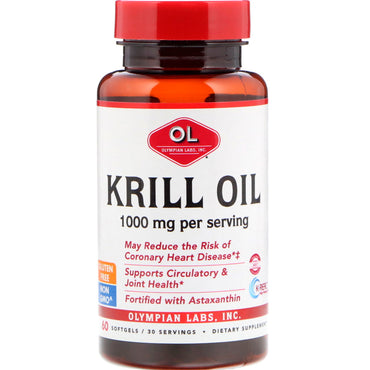 Olympian Labs Inc., Aceite de krill, 1000 mg, 60 cápsulas blandas