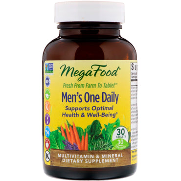 MegaFood, Menâ€™s One Daily, Iron Free, 30 Tablets