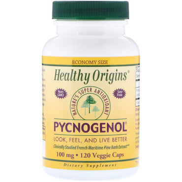 Healthy Origins, Pycnogenol, 100 mg, 120 gélules végétariennes