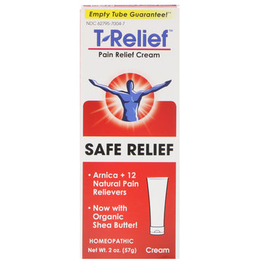 MediNatura, T-Relief، تخفيف آمن، كريم لتخفيف الآلام، 2 أونصة (57 جم)
