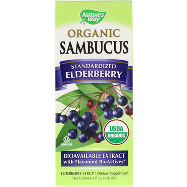 Nature's Way,  Sambucus, Elderberry Syrup, Standardized, 4 fl oz (120 ml)