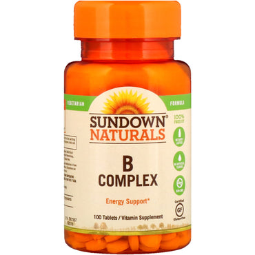 Sundown naturals, b-complex, 100 tabletter