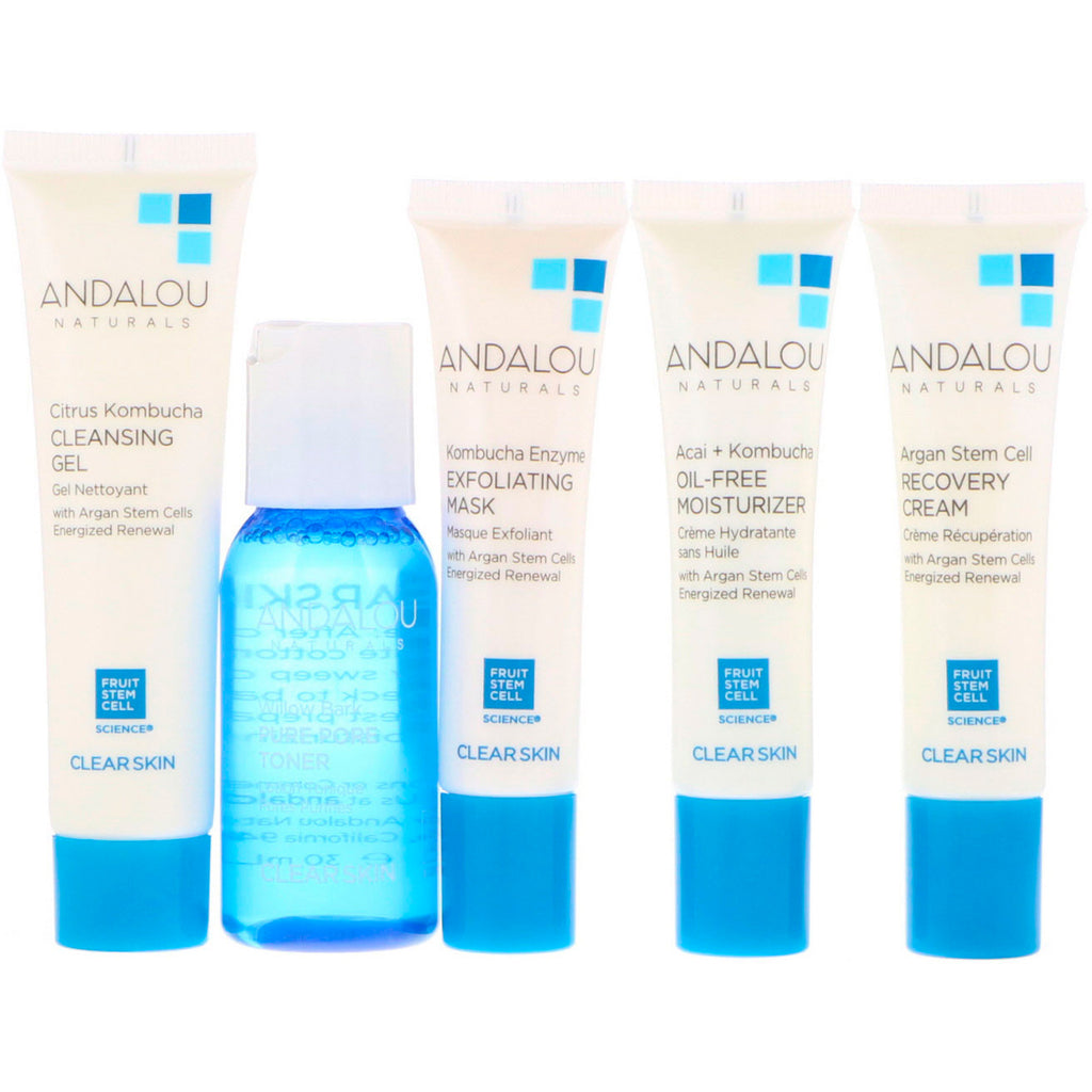 Andalou Naturals, Erste Schritte zur Klärung, Hautpflege-Essentials, 5-teiliges Set