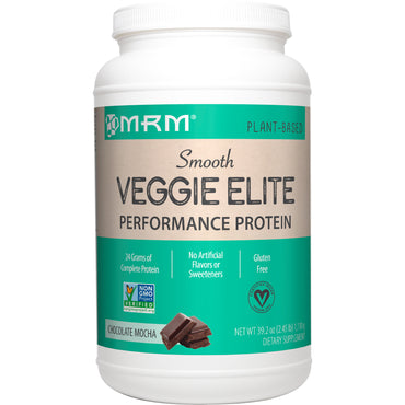 MRM, Veggie Elite, Proteína de Desempenho, Mocha de Chocolate, 1.110 g (39,2 oz)