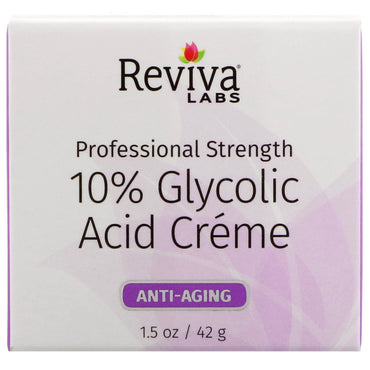 Reviva Labs, Crème à 10 % d'acide glycolique, 1,5 oz (42 g)