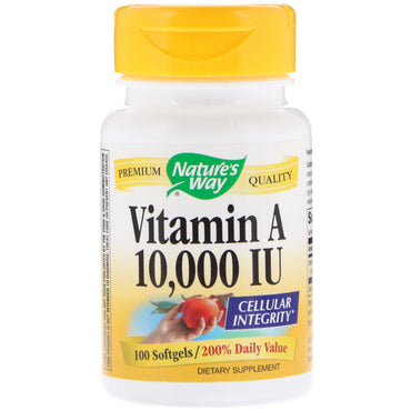 Nature's Way, vitamina A, 3000 UI, 100 cápsulas blandas
