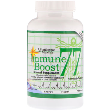Minéraux Morningstar, boost immunitaire 77, supplément minéral, 120 capsules végétales