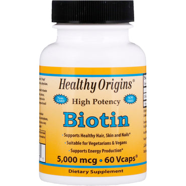 Healthy Origins, Biotin, 5.000 mcg, 60 Vcaps