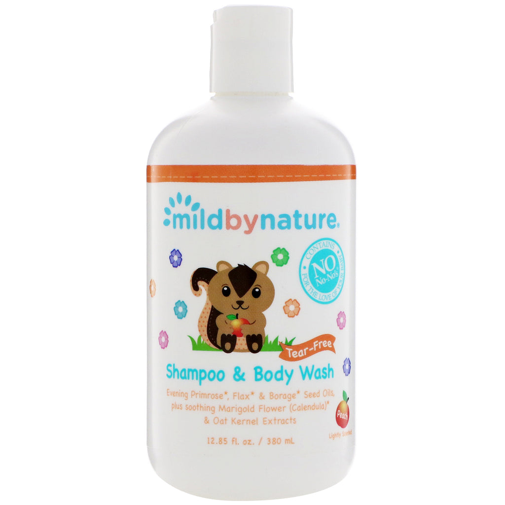 Mild By Nature, For Baby, Tear-Free Shampoo & Body Wash, Peach, 12.85 fl oz (380 ml)