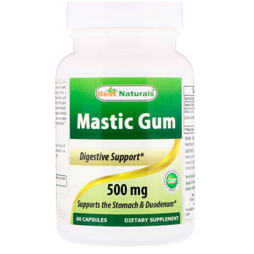 Best Naturals, Mastic Gum, 500 mg, 60 kapsler
