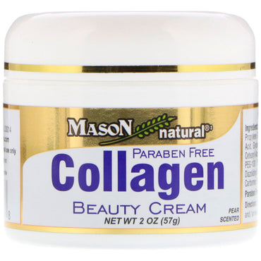 Mason Natural, Creme de Beleza com Colágeno, Aroma de Pêra, 57 g (2 oz)