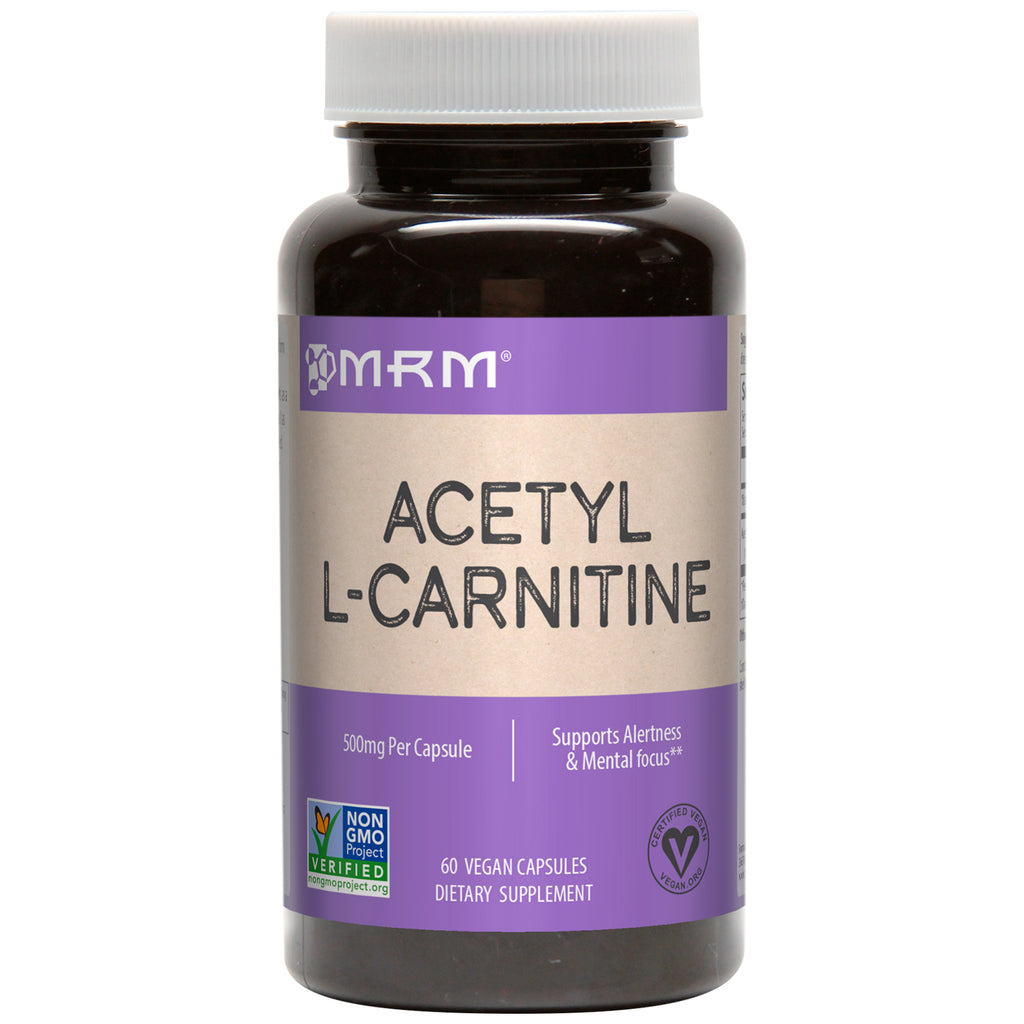 MRM、アセチル L-カルニチン、500 mg、ビーガン カプセル 60 粒