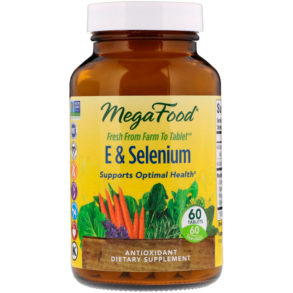 Megafood, e & selenium, 60 tabletten