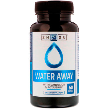 Zhou Nutrition, Water Away met paardenbloem en kalium, 60 capsules