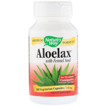 Nature's Way, Aloelax met venkelzaad, 340 mg, 100 vegetarische capsules