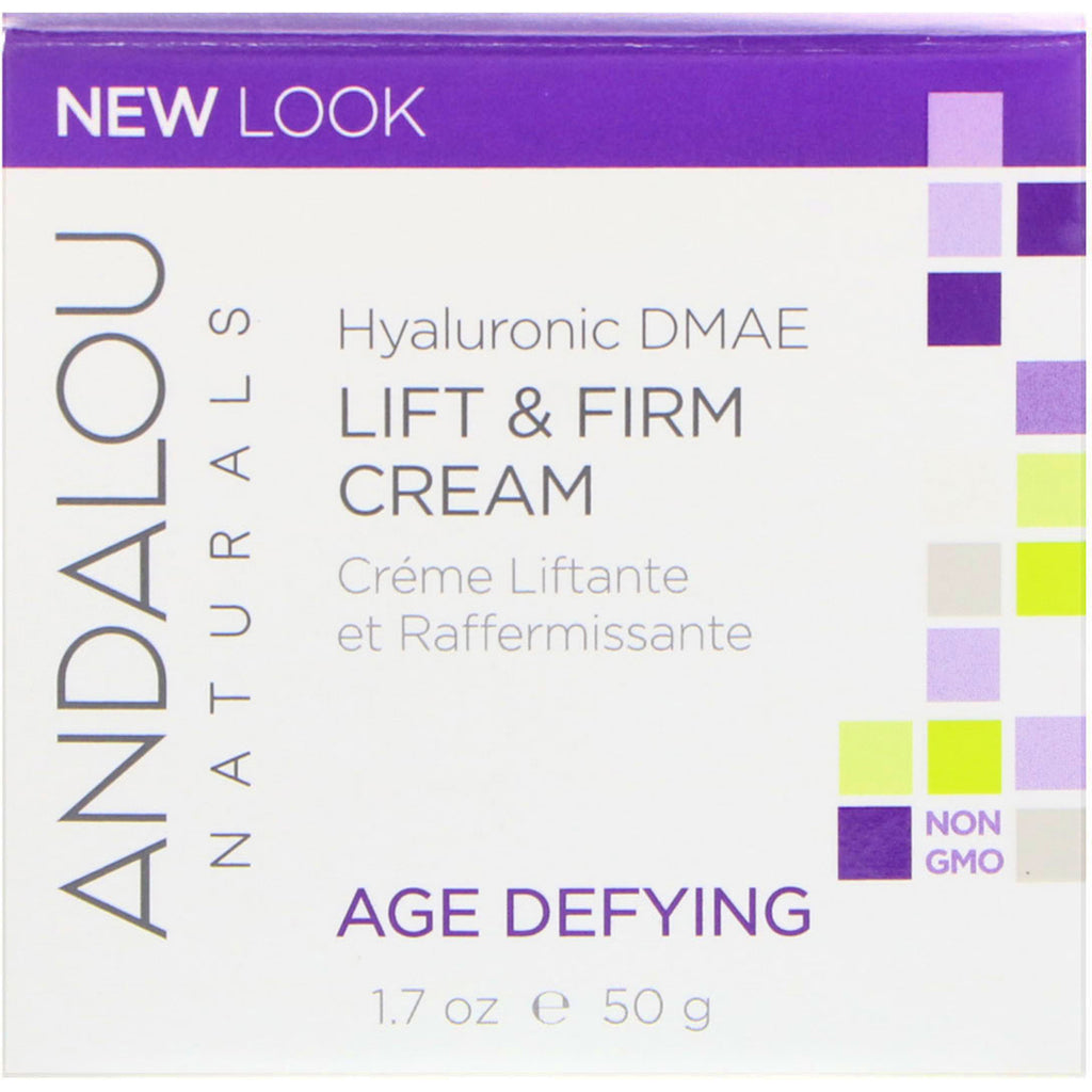 Andalou Naturals, Lift & Firm Cream, Hyaluronic DMAE, 1.7 oz (50 גרם)