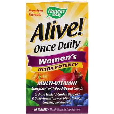 Nature's Way, Alive! Once Daily Women's Ultra Potency Multi-Vitamin, 60 Tablets