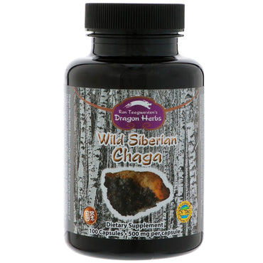 Dragon Herbs, Wild Siberian Chaga, 500 mg, 100 capsule
