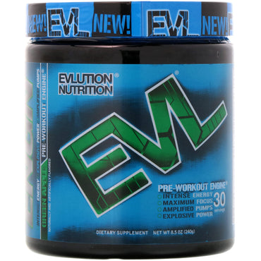 EVLution Nutrition, Pré-treino ENGN, Maçã Verde, 240 g (8,5 oz)