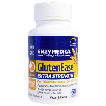Enzymedica, glutenease, ekstra styrke, 60 kapsler