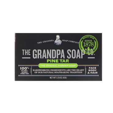 Grandpa's, Face Body & Hair Bar Soap, Pijnboomteer, 3.25 oz (92 g)