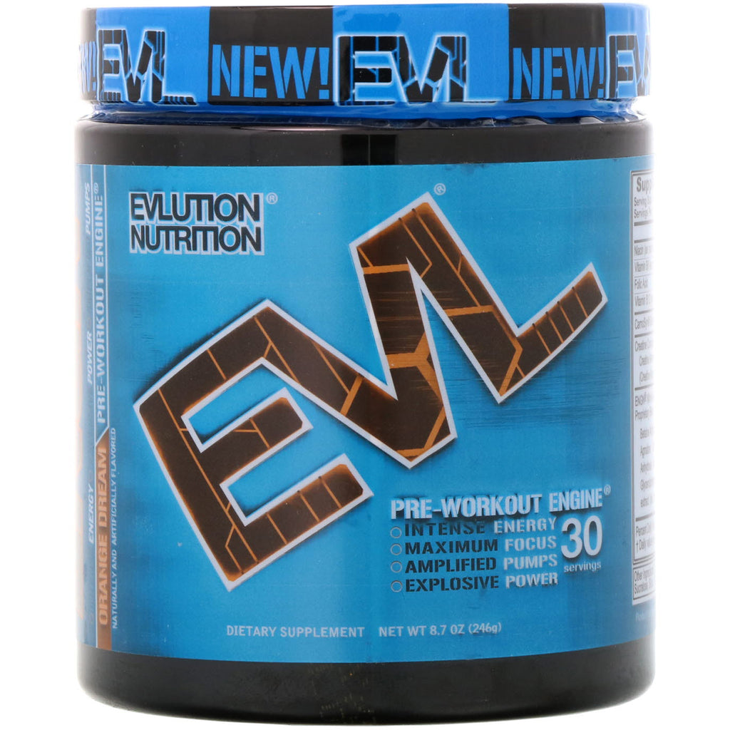 EVLution Nutrition, Pré-entraînement ENGN, Orange Dream, 8,7 oz (246 g)