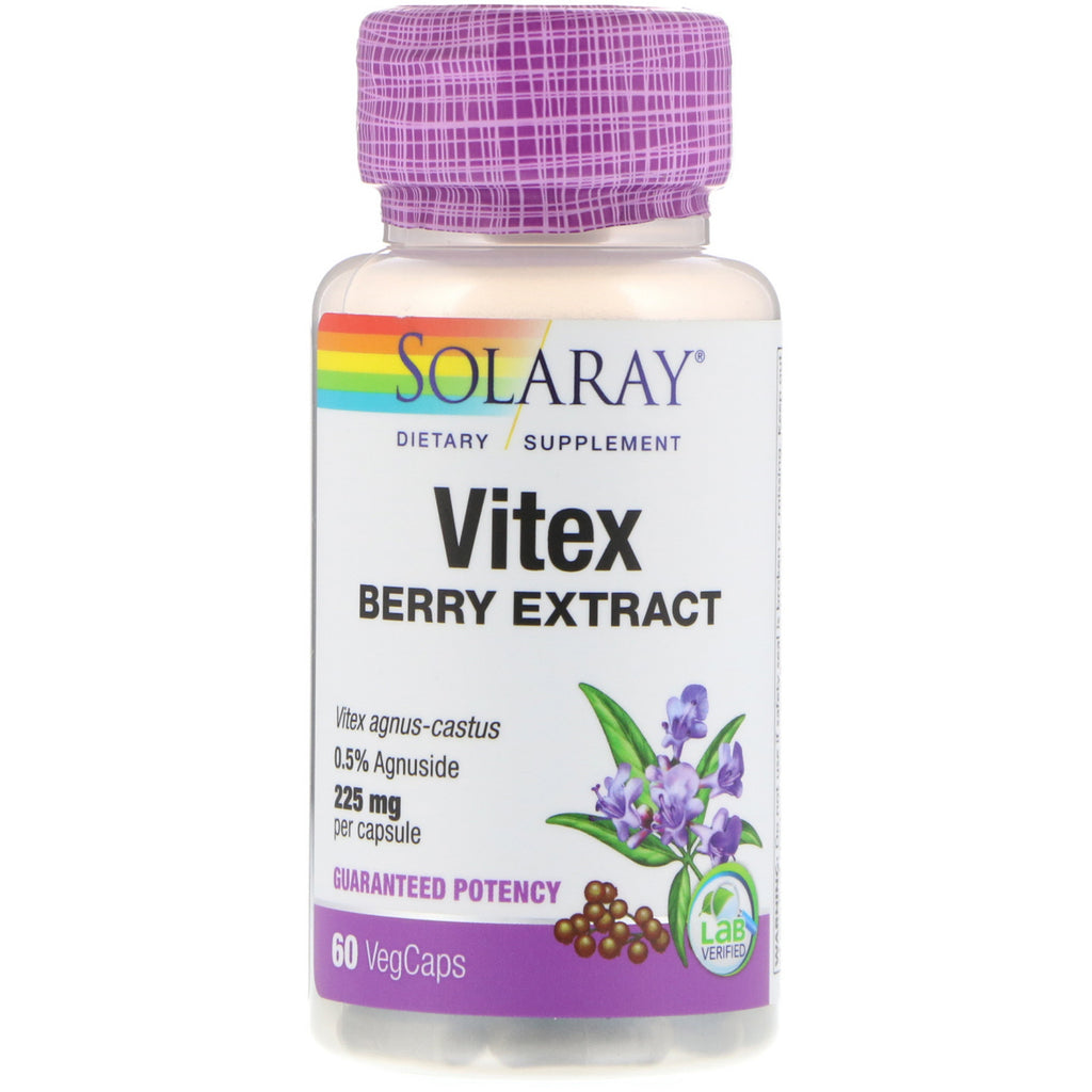 Solaray, Vitex bærekstrakt, 225 mg, 60 VegCaps
