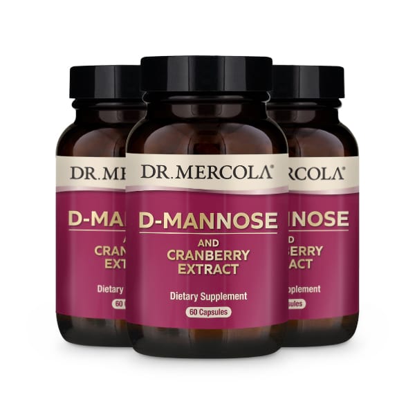 Dr. Mercola, D-mannose et extrait de canneberge, 180 gélules (approvisionnement de 3 mois)