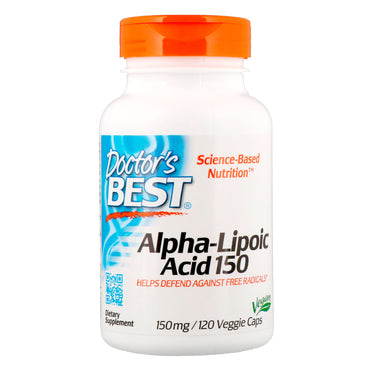 Doctor's Best, meilleur acide alpha-lipoïque, 150 mg, 120 capsules végétariennes