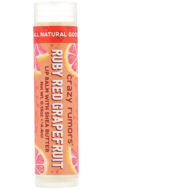 Crazy Rumors, Lip Balm with Shea Butter, Ruby Red Grapefruit, 0.15 oz (4.4 ml)
