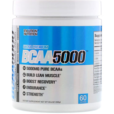 EVLution Nutrition, BCAA 5000, sans saveur, 10,6 oz (300 g)