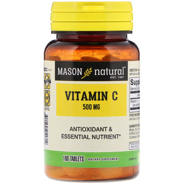 Mason Natural, Vitamin C, 500 mg, 100 tabletter