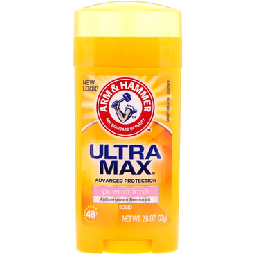 Arm & Hammer, UltraMax, desodorante antitranspirante sólido, para mujeres, fresco en polvo, 73 g (2,6 oz)